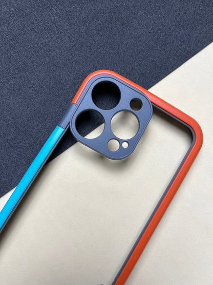 Walnut Blue Orange Bumper ring for iPhone