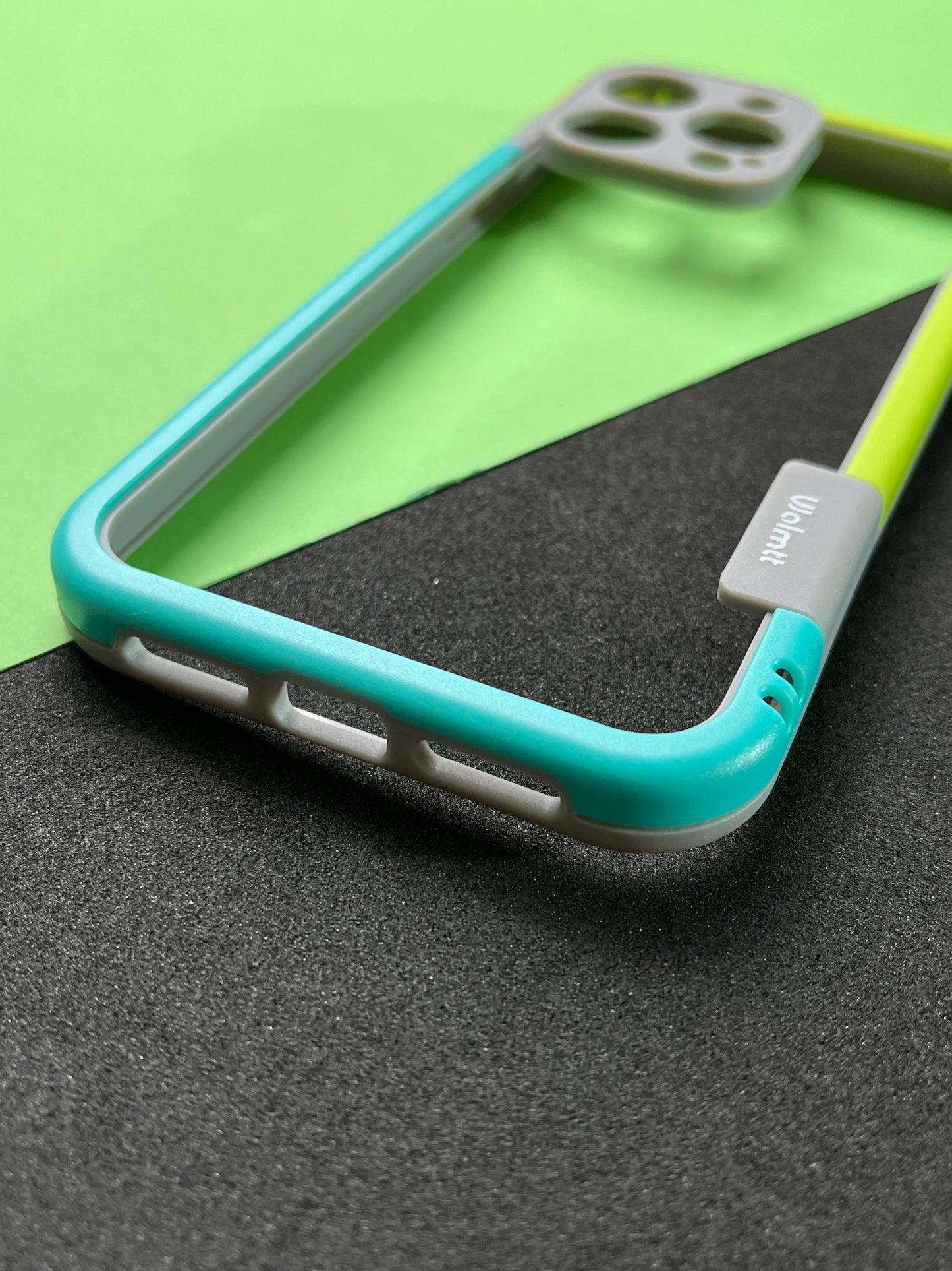 Walnut Blue Green Bumper ring for iPhone