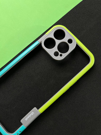 Walnut Blue Green Bumper ring for iPhone