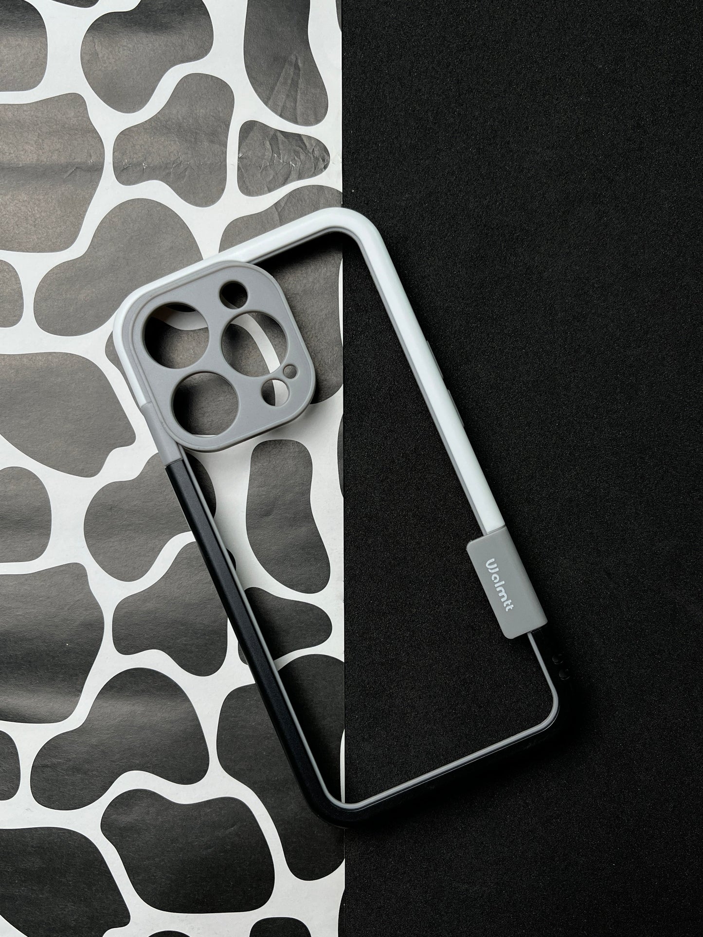 Walnut Black White Bumper ring for iPhone