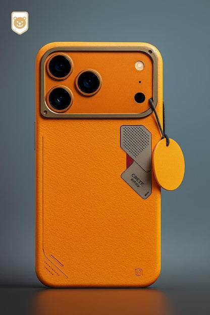 CaseBear Orange Vertex Leather MagSafe Case for iPhone