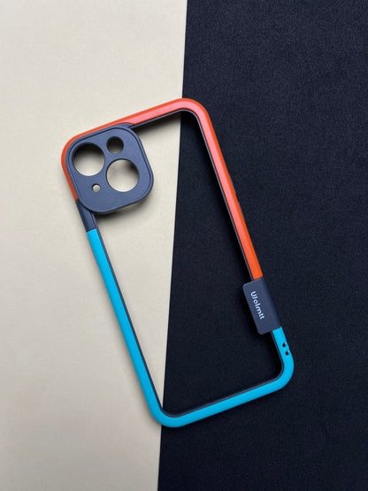 Walnut Blue Orange Bumper ring for iPhone