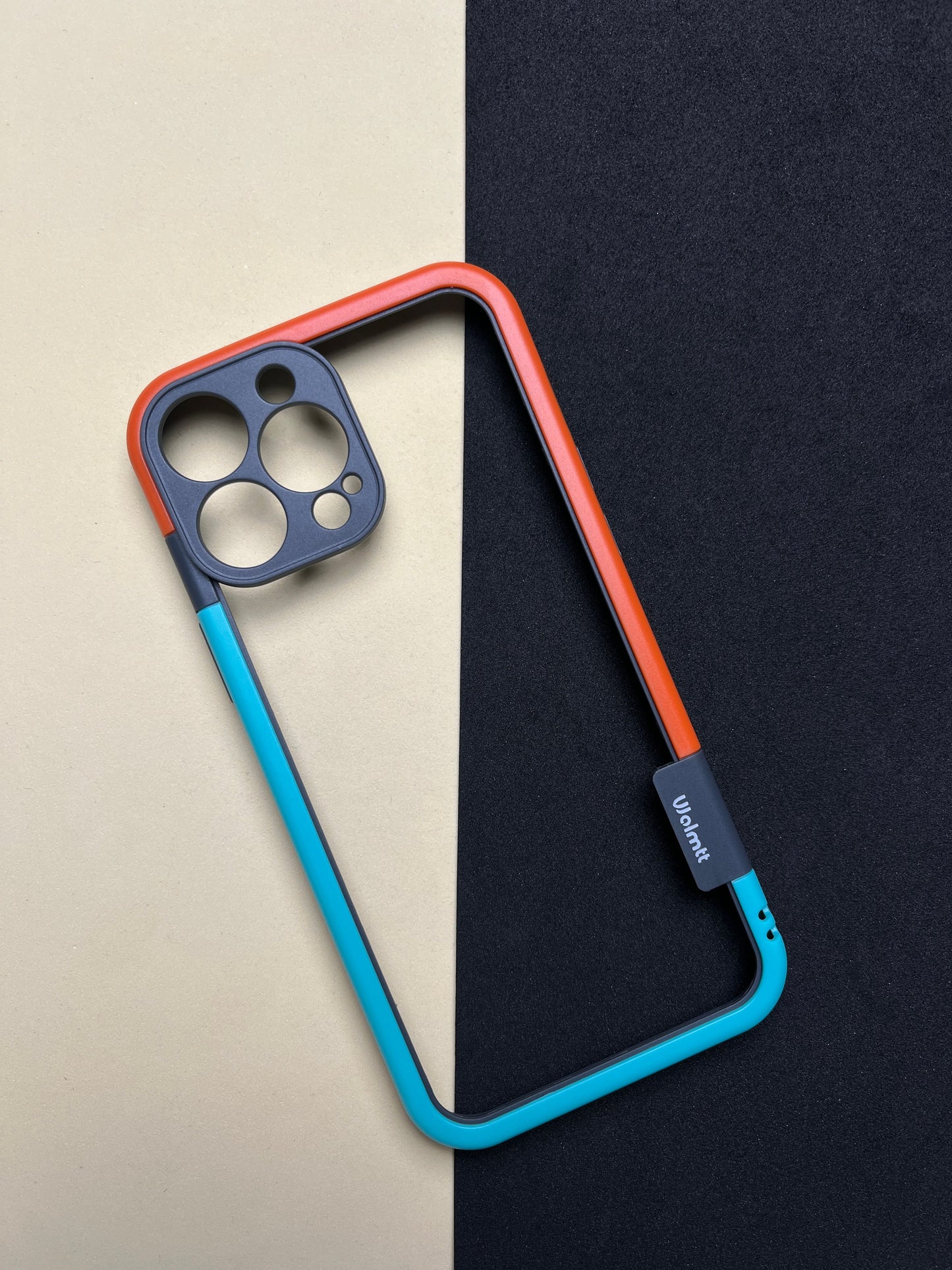 Walnut Blue Orange Bumper ring for iPhone