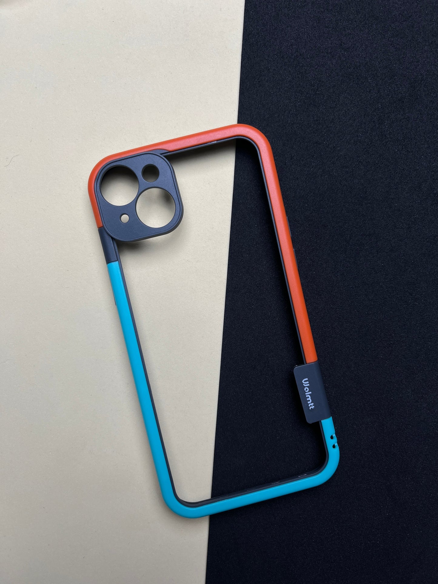 Walnut Blue Orange Bumper ring for iPhone