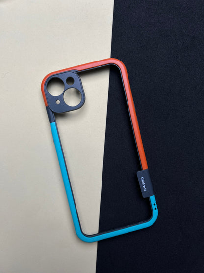 Walnut Blue Orange Bumper ring for iPhone