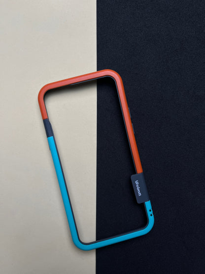 Walnut Blue Orange Bumper ring for iPhone