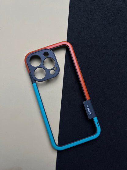 Walnut Blue Orange Bumper ring for iPhone