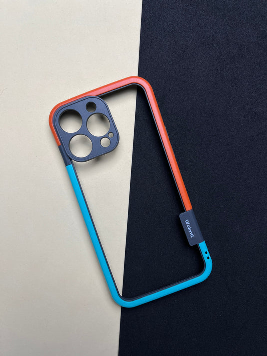 Walnut Blue Orange Bumper ring for iPhone