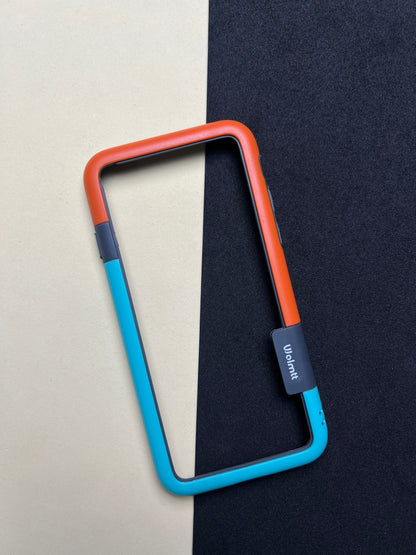 Walnut Blue Orange Bumper ring for iPhone