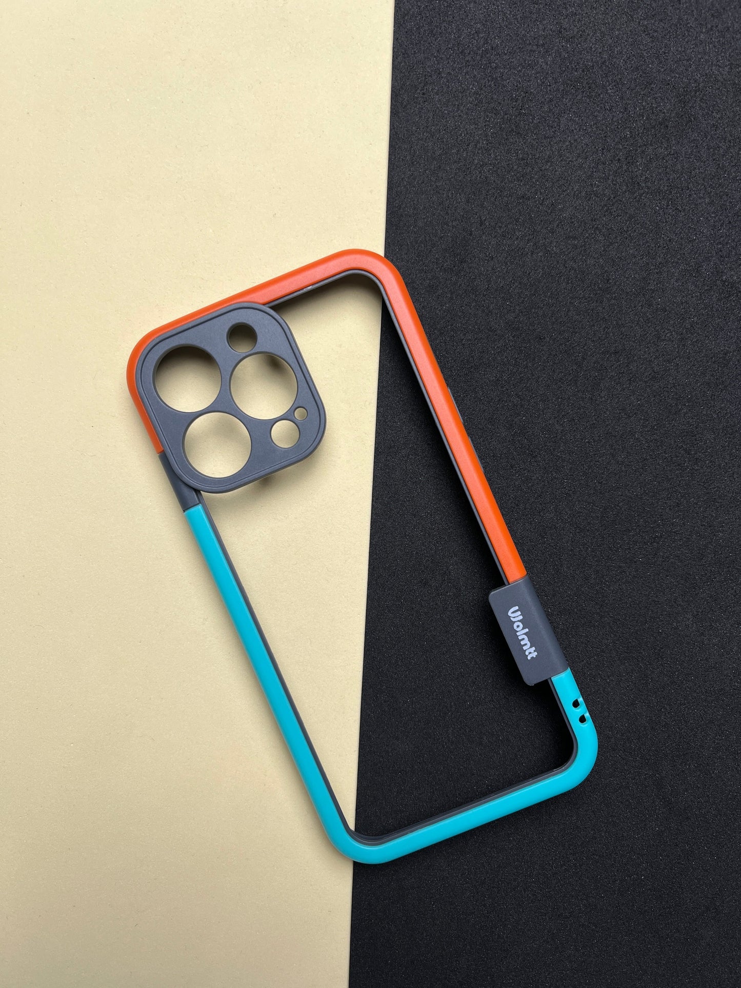 Walnut Blue Orange Bumper ring for iPhone