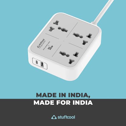 Stuffcool ChargeCube Mini Power Strip with 30W Type C output