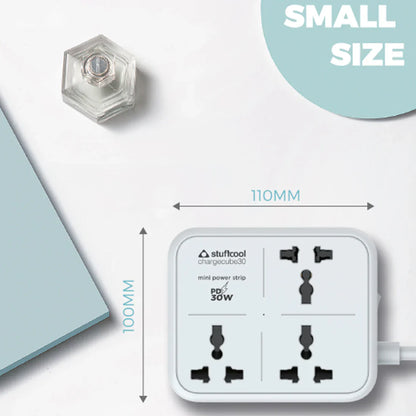 Stuffcool ChargeCube Mini Power Strip with 30W Type C output