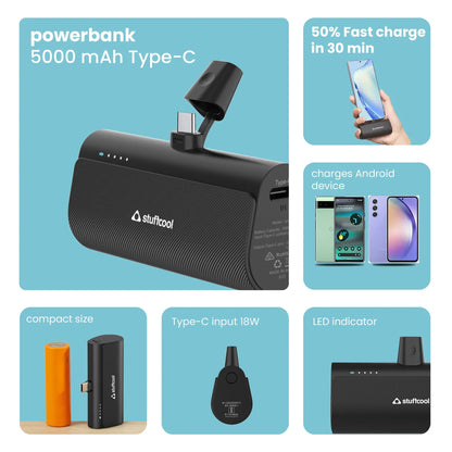 Stuffcool Snap Type C 5000mAh Powerbank