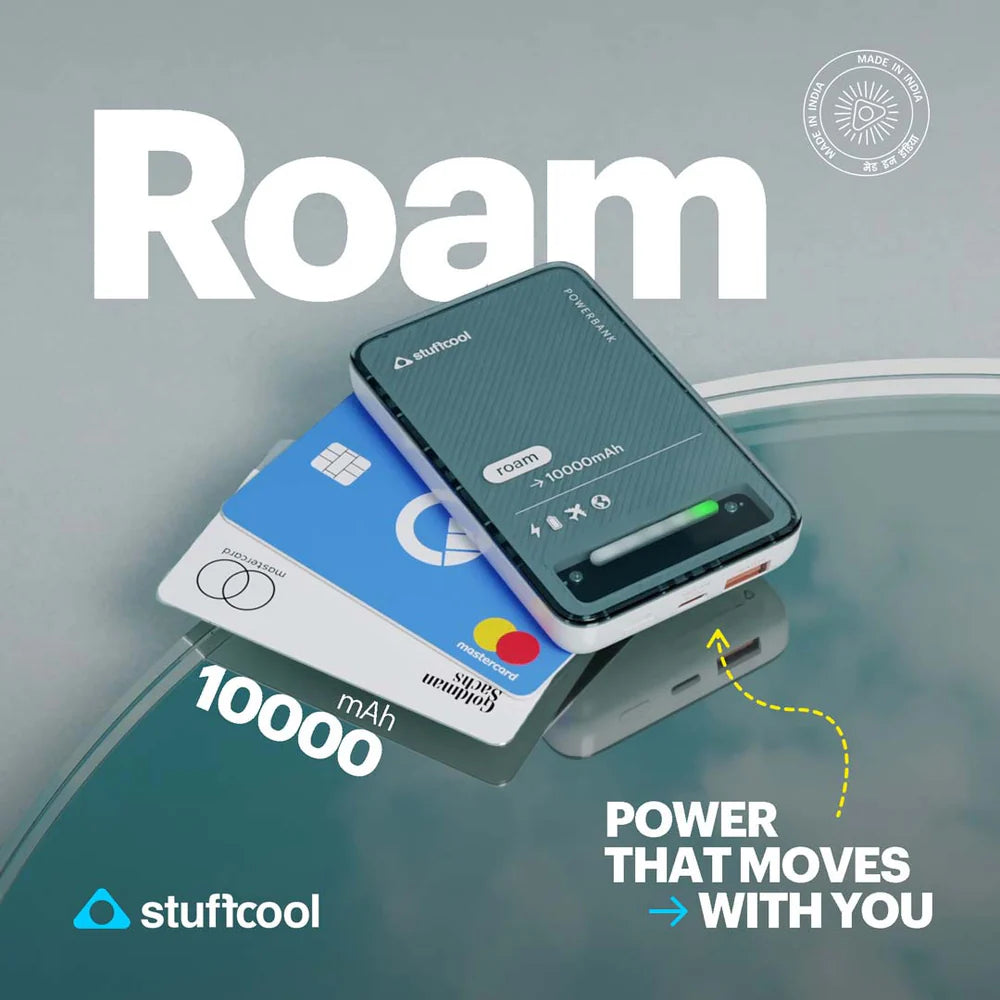 Stuffcool Roam 10000mAh Mini wired Powerbank with 20W Type C Output