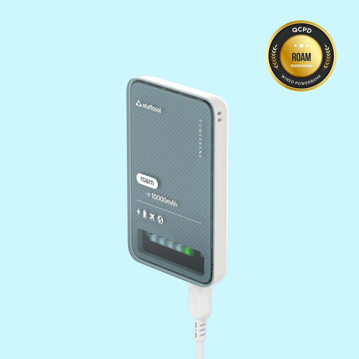 Stuffcool Roam 10000mAh Mini wired Powerbank with 20W Type C Output