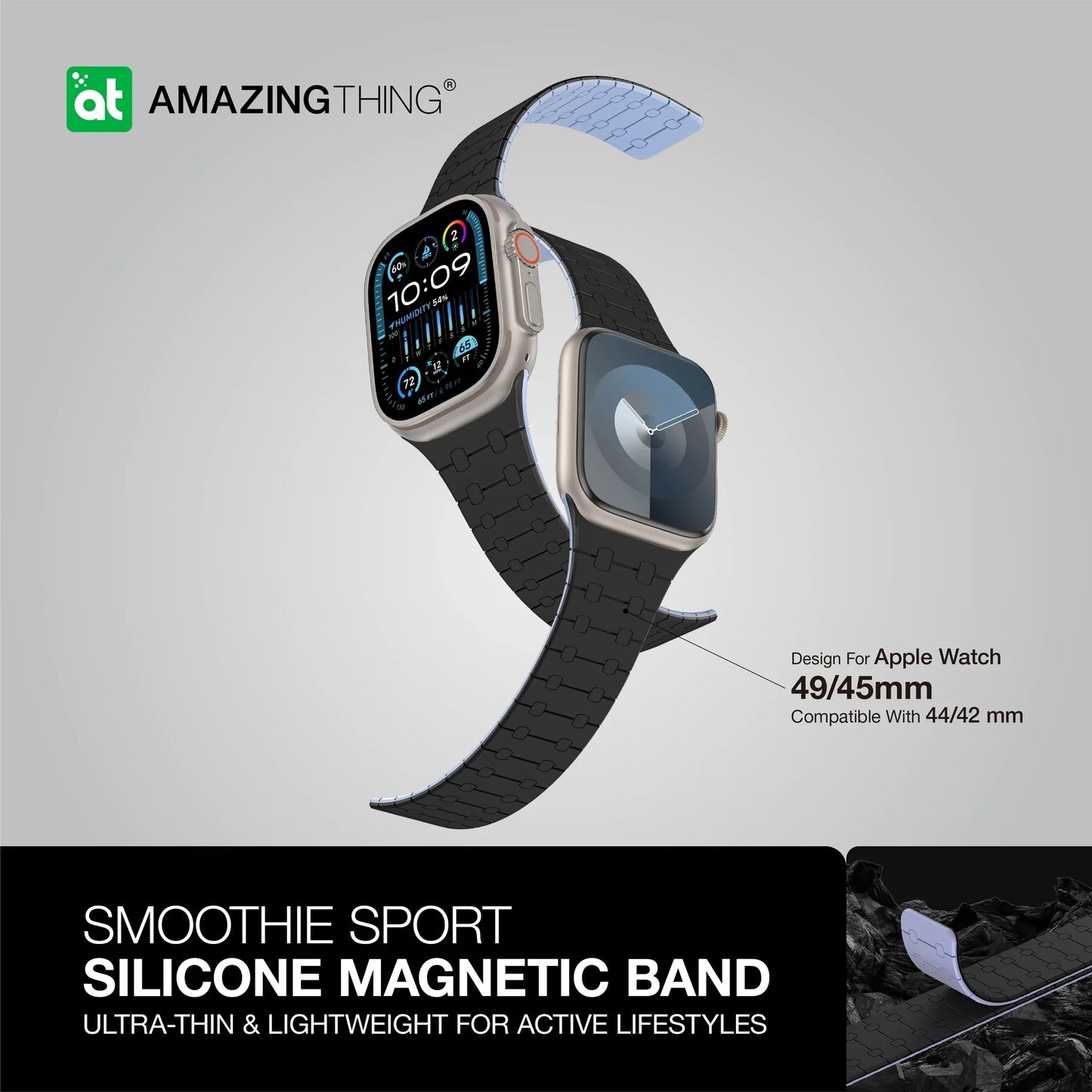 AMAZINGTHING SMOOTHIE SPORT MAG Magnetic Watch Band for Apple Watch 49mm/46mm/45mm/44mm