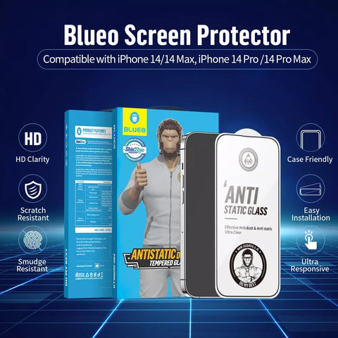 Blueo Anti Static HD 2.5 D Tempered Glass for iPhone
