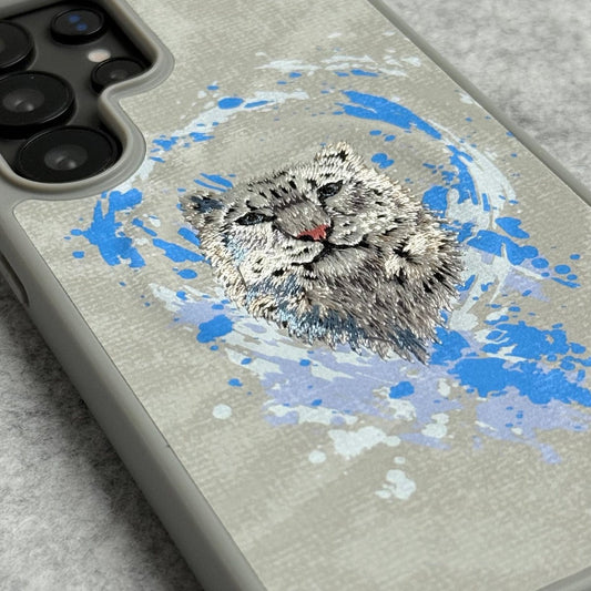 Nimmy Design White Leopard MagSafe case for Samsung S25 Ultra