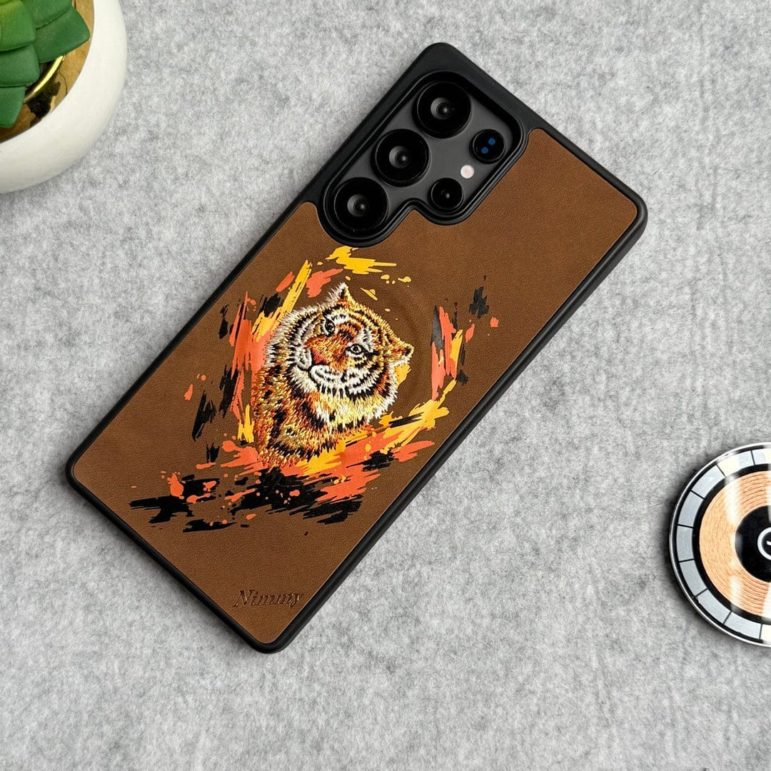 Nimmy Design Brown Tiger MagSafe case for Samsung S25 Ultra