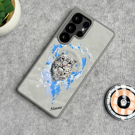 Nimmy Design White Leopard MagSafe case for Samsung S25 Ultra