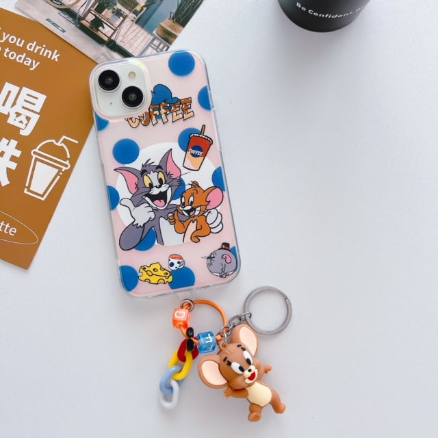 Tom and Jeryy case with Keychain case for iPhone