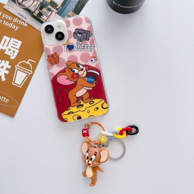 Tom and Jeryy case with Keychain case for iPhone