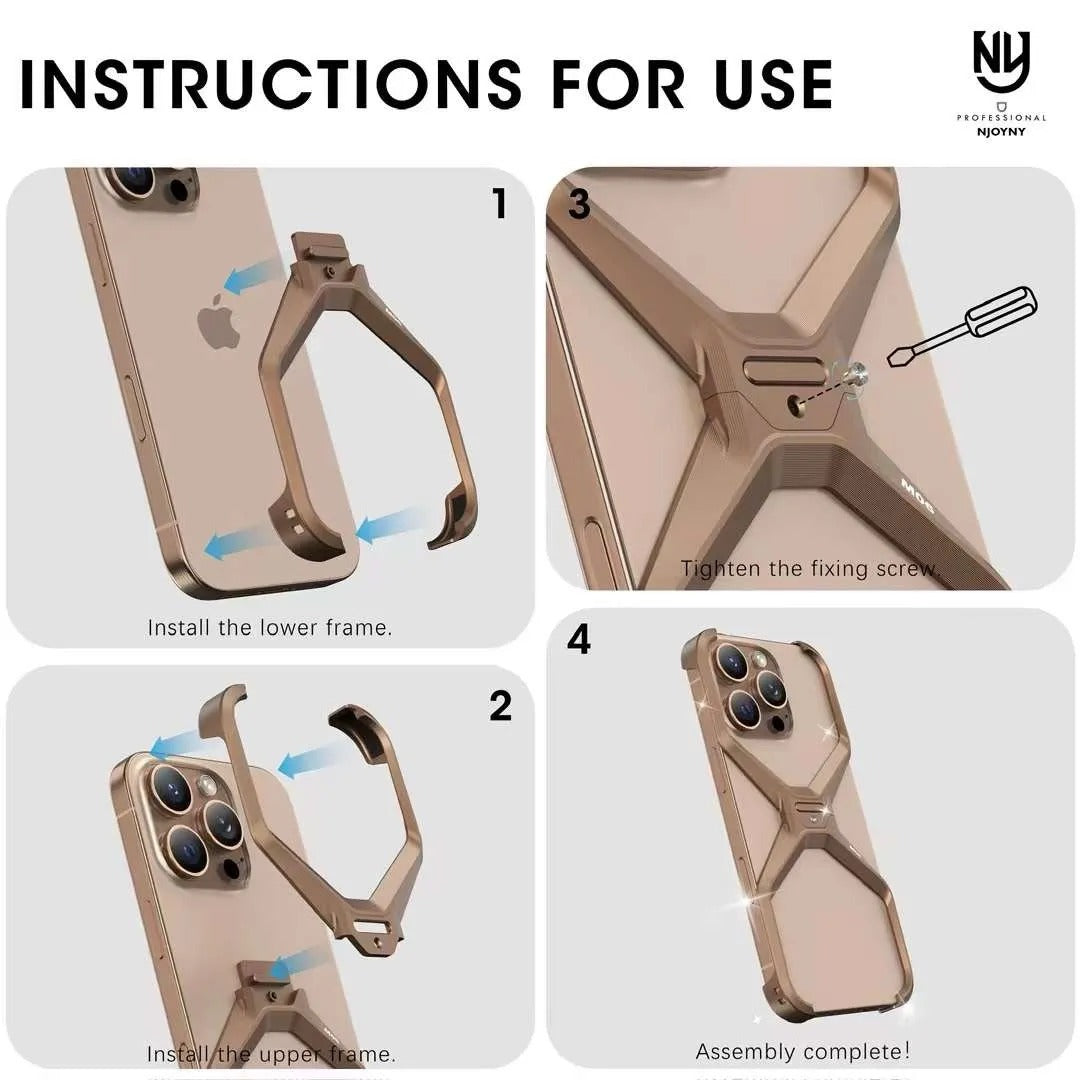 NY Metal X Series Desert Titanium Case for iPhone 16 Pro Max / 16 Pro