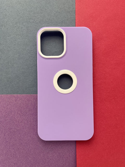 Purple White Soft Matte Sillicon Logocut Summer Case For iPhone