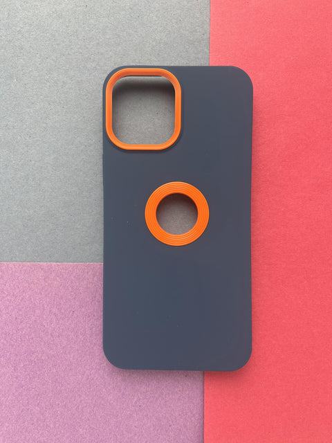 Blue Orange Soft Matte Sillicon Logocut Summer Case For iPhone
