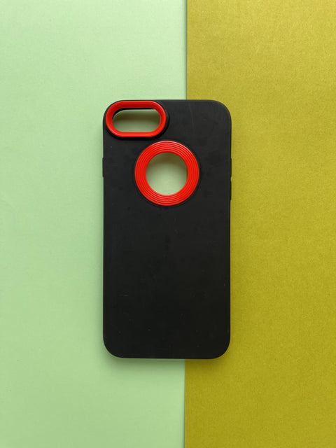Black Red Soft Matte Sillicon Logocut Summer Case For iPhone