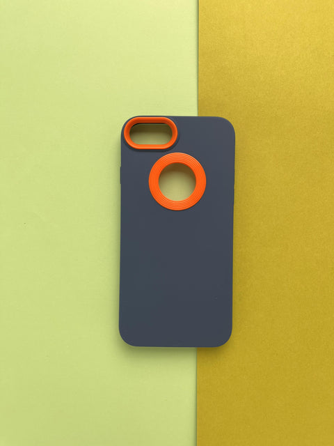 Blue Orange Soft Matte Sillicon Logocut Summer Case For iPhone