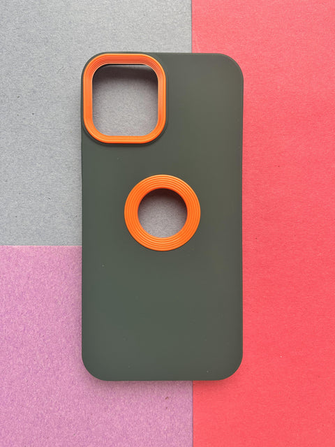 Green Orange Soft Matte Sillicon Logocut Summer Case For iPhone