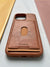Puloka Brown Leather Card Holder Case For iPhone