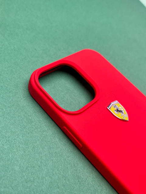 Ferrari Red Silicone Velvet Touch Case For iPhone