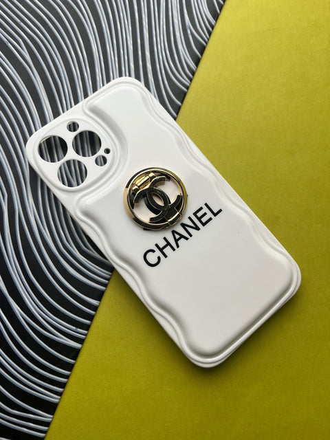 CHANEL White Luxury Brand Camera Protection With Hook Case For iPhone