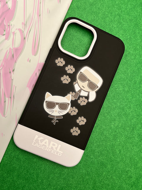 Karl Lagerfeld Cat Print Matte Soft Silicone Case For iPhone