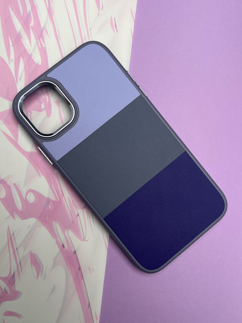 Fantastic Purple Tri Color Leather Case For iPhone
