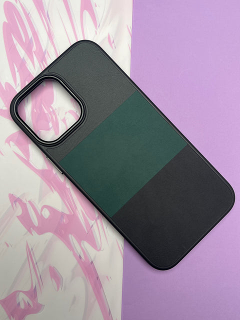 Fantastic Dark Green Tri Color Leather Case For iPhone