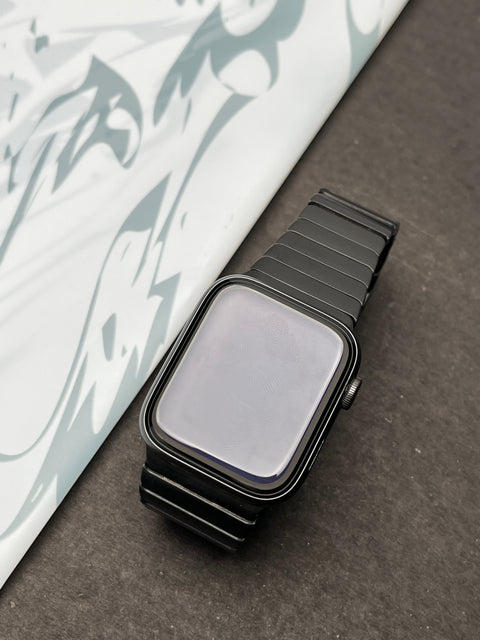 Link Strap Black Metal Bracelet with Detachable link for Apple Watch