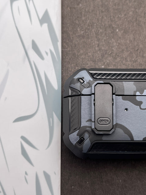 Gray Military Shockproof Anti-fall Lock Protection Case For AirPods