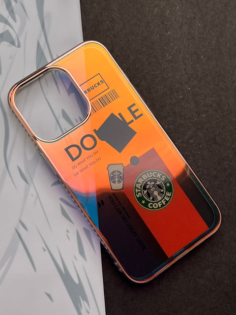 Laser Starbucks Double Shiny Color Changing Design Case For iPhone