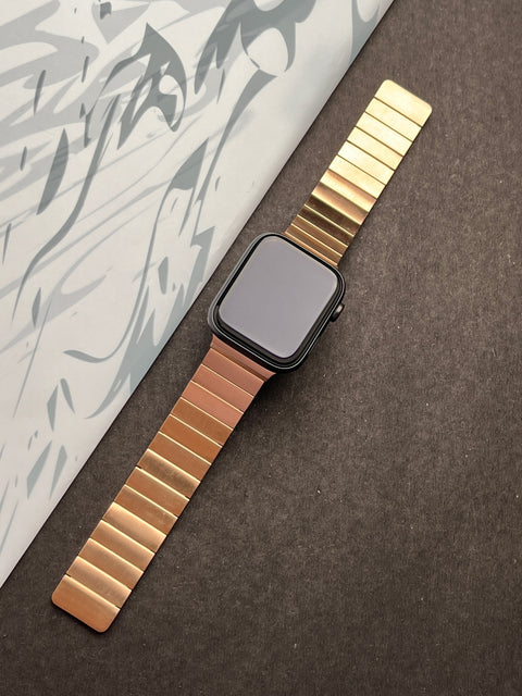Rose Gold Link Strap with Magnetic Closure Strap for Apple Watch