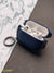 Premium Blue-Gray Chrome Bumper With Soft Silicon Case For AirPods