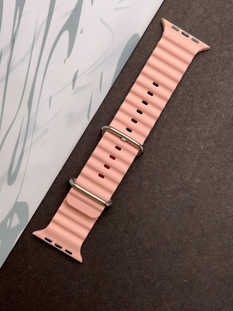 Pink Silicone Ocean Band For Apple Watch