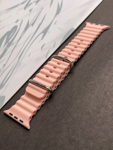 Pink Silicone Ocean Band For Apple Watch