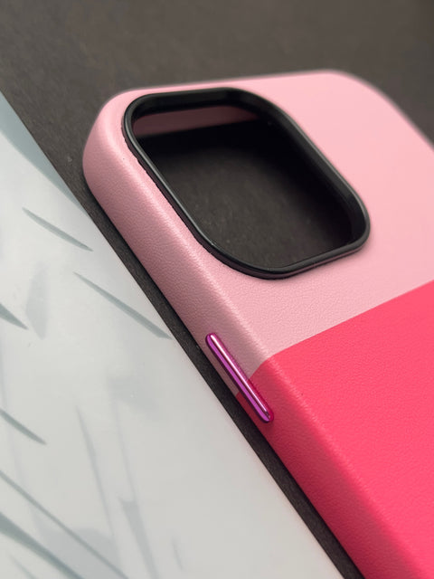 Kesta Pink Tri Color Leather Case For iPhone