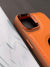 Hand Made Orange Leather With Camera Bumper Case For iPhone