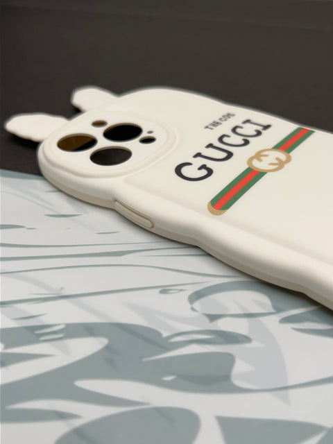 Cute White Rabbit Ears Wave GUCCI Case For iPhone