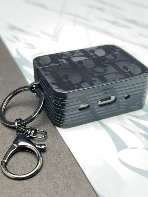 Dior Classic Black Square Silicon Case For Apple AirPods