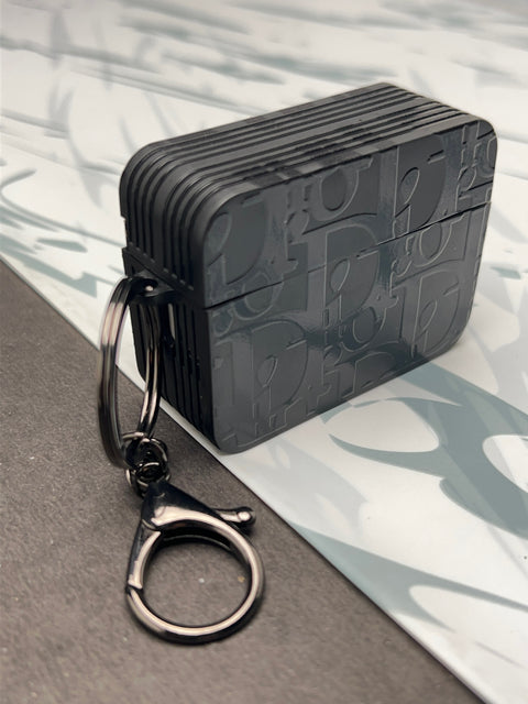 Dior Classic Black Square Silicon Case For Apple AirPods